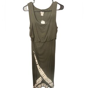 Chico's Olive Green Wrap Hem Dress Size 4/6 Petite